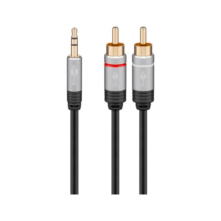 Goobay 3.5mm Jack to RCA Audio Adapter 1.5m Cable (2 pack by Valotronics)