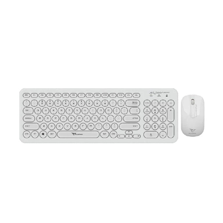 Alcatroz A2000 Jellybean Wireless Keyboard and Mouse Combo - White