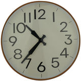 Casey Wall Clock Woodgrain outer rim with Beige details