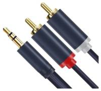 CableTime CF17J Professional Audio AUX 3.5mm Male to 2RCA Male 1.5m Cable Stereo (4 pack by Valotronics)