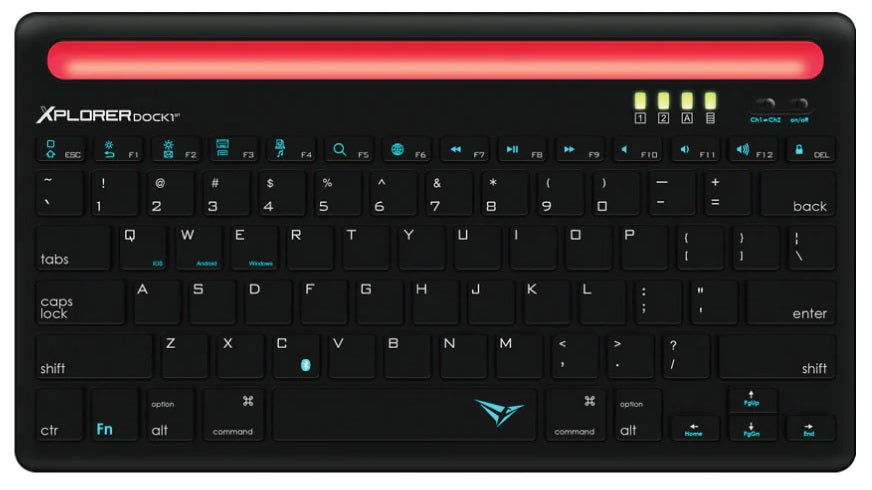 Alcatroz Xplorer Dock 1 Bluetooth Keyboard - Black/Red