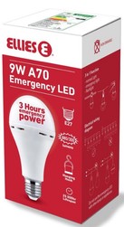 Ellies E27 9W A60 FLEM9WE27W Rechargeable Bulb (3 pack by Valotronics)
