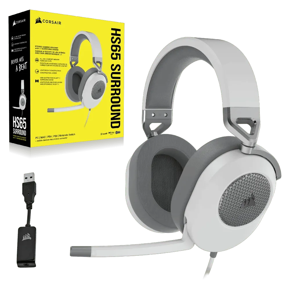 Corsair HS65 surround - Whit