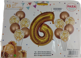 Casey 13pc Gold and White Balloon Set Nr.6 (2 pack by Valotronics)