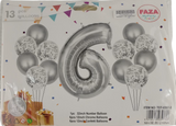 Casey 13pc Silver and White Balloon Set Nr.6 (2 pack by Valotronics)