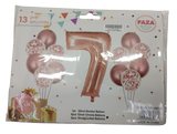 Casey 13pc Rose Gold and White Balloon Set Nr.7 (2 pack by Valotronics)