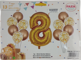 Casey 13pc Gold and White Balloon Set Nr.8 (2 pack by Valotronics)