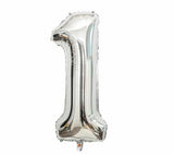 Casey 102cm Silver Balloon Number.1 Retail Packaging No (3 pack by Valotronics)