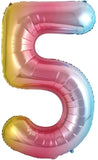 Casey 102cm Rainbow Balloon Number.5 Retail Packaging No (3 pack by Valotronics)