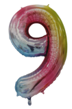 Casey 102cm Rainbow Balloon Number.9 Retail Packaging No (3 pack by Valotronics)