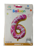 Casey 102cm Donut Balloon Number 6 (3 pack by Valotronics)