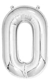 Casey 102cm Silver Balloon Number 0 (3 pack by Valotronics)
