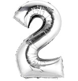 Casey 102cm Silver Balloon Number 2 (3 pack by Valotronics)