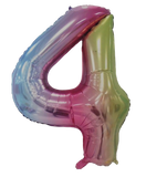 Casey 102cm Rainbow Balloon Number 4 (3 pack by Valotronics)