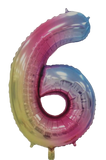 Casey 102cm Rainbow Balloon Number 6 (3 pack by Valotronics)