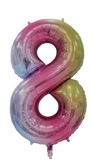 Casey 102cm Rainbow Balloon Number 8 (3 pack by Valotronics)