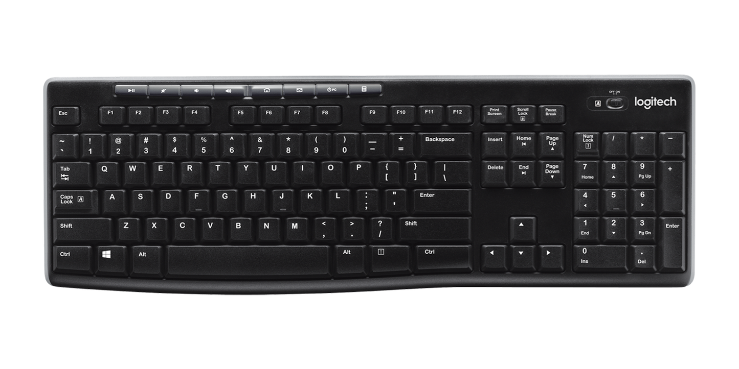 Logitech K270 - Wireless Keyboard - Black - USB Receiver