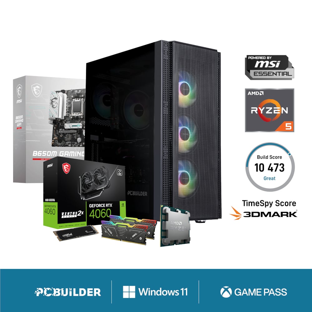 PCBuilder Ryzen 7 5700X3D COMMANDER Windows 11 Gaming PC