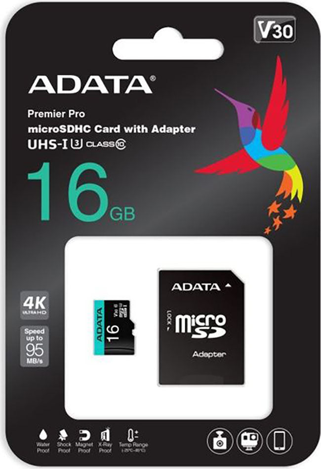 Adata 16GB microSDHC HS-I U3 V30S series with SD Adapter