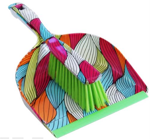 Totally Dust Pan Broom Set Rainbow Design Retail Box Out of (2 pack by Valotronics)
