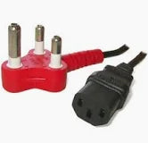 SOUTH AFRICA AC POWER CABLE 250V10A, 2M,3*0.75MM^2,BLACK,PL ANGLE PLUG,H05VVF 3*0.75MM^2,C13SF,3CSA1A