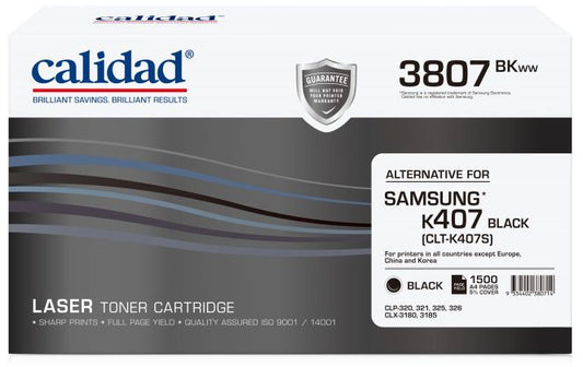 Calidad 3807-BKWW Black Toner alternative for SAMSUNG K407