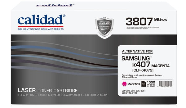 Calidad 3807-MGWW Magenta Toner alternative for SAMSUNG K407