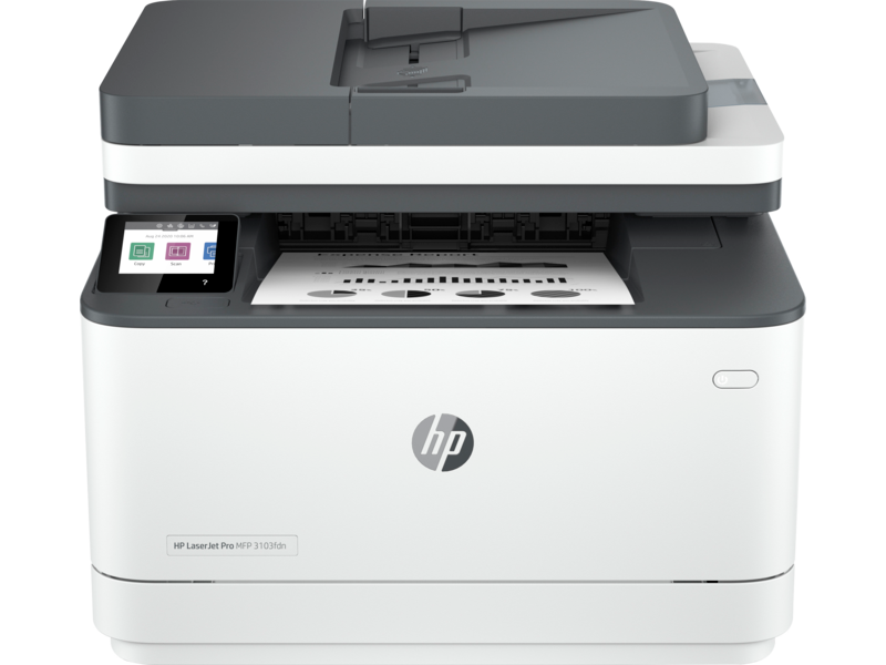 HP LaserJet Pro MFP 3103fdw Printer. Functions: Print, copy, scan, fax. Print te