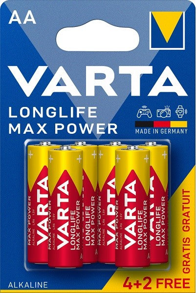 VARTA MAX POWER ALKALINE 6 PACK AAA BAT (3 pack by Valotronics)