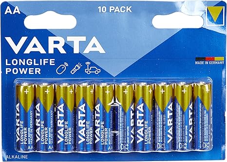 VARTA Longlife Power AA 10PK High Energy Battery (2 pack by Valotronics)