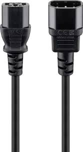 Goobay Power Extension 2m Lead with C13 socket and C14 plug - Black (2 pack by Valotronics)