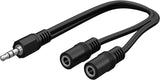 Goobay 3.5 mm Audio Y Cable Adapter, 1x Male to 2x Female Stereo (5 pack by Valotronics)