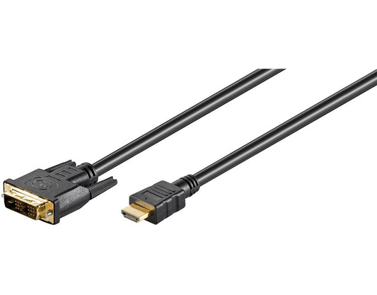 Goobay DVI-D Male to HDMI Male Gold-Plated 2m Cable (2 pack by Valotronics)