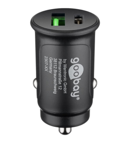 Goobay Dual-USB Fast USB-C PD 27W Car Charger
