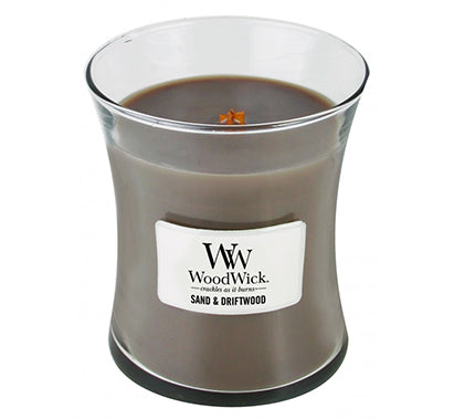 Woodwick Sand &amp; Driftwood Medium Jar Retail Box No warranty