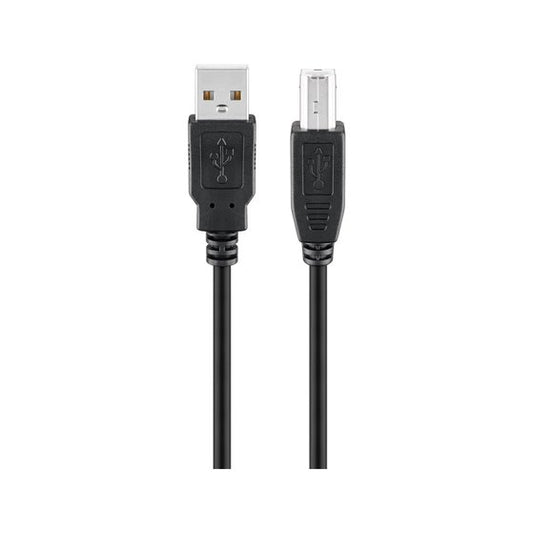 Goobay USB 2.0 Hi-Speed 3m Printer Cable - Black (3 pack by Valotronics)