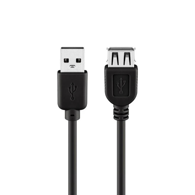 Goobay USB 2.0 Hi-Speed Extension 3m Cable - Black (3 pack by Valotronics)