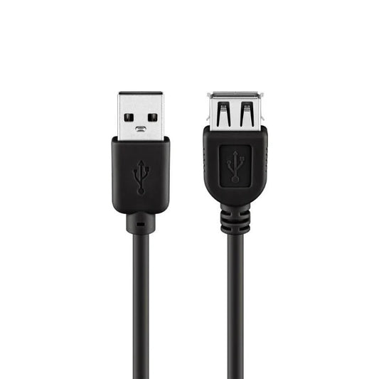 Goobay USB 2.0 Hi-Speed Extension 3m Cable - Black (3 pack by Valotronics)