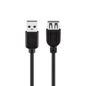 Goobay USB 2.0 Hi-Speed Extension 5m Cable - Black (2 pack by Valotronics)