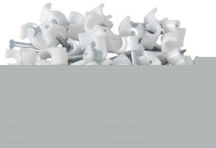 Noble Round Cable Clips 6mm White 100 Pieces per pack (3 pack by Valotronics)