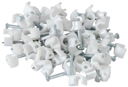 Noble Round Cable Clips 7mm White100 Pieces per pack (3 pack by Valotronics)
