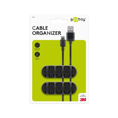 Goobay Cable Management 4 Slots 2-Piece Set - Black (3 pack by Valotronics)
