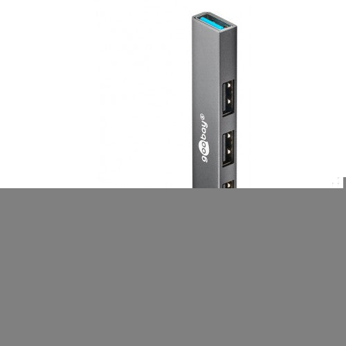 Goobay Slim 4-Port USB Hub, USB-A to 1 x USB-A 3.2 and 3 x USB-A 2.0 (2 pack by Valotronics)