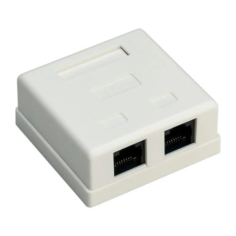 Goobay 2-Port RJ45 CAT 6 UTP Surface Mount Installation Box - White (3 pack by Valotronics)