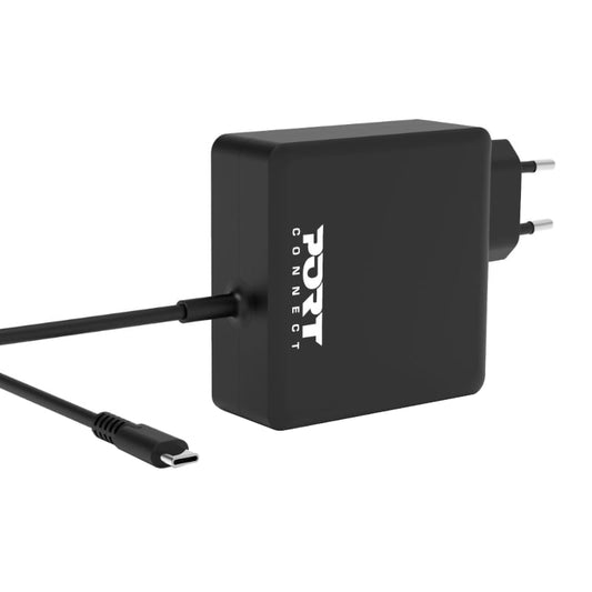 Port Type-C 65W Universal Notebook Adapter Power Plug  (Black)