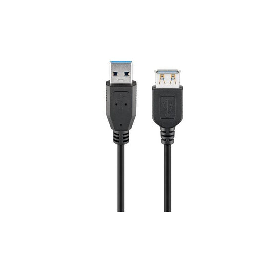 Goobay USB 3.0 SuperSpeed Extension 3m Cable - Black (2 pack by Valotronics)