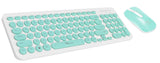 Alcatroz A2000 Jellybean Wireless Keyboard and Mouse Combo - White/Mint