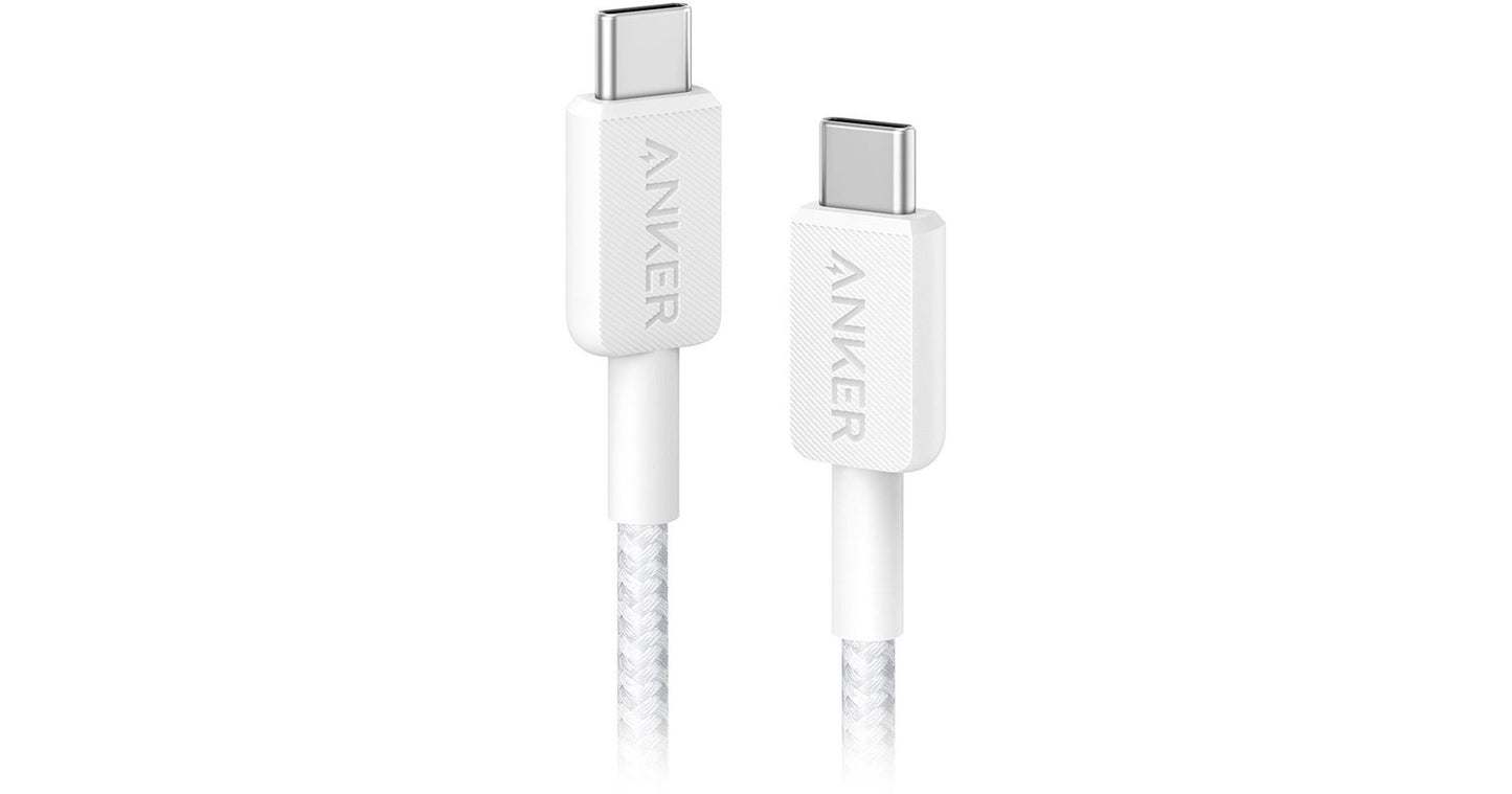 Anker 322 Type C to Type C Braided Cable 1.8m White