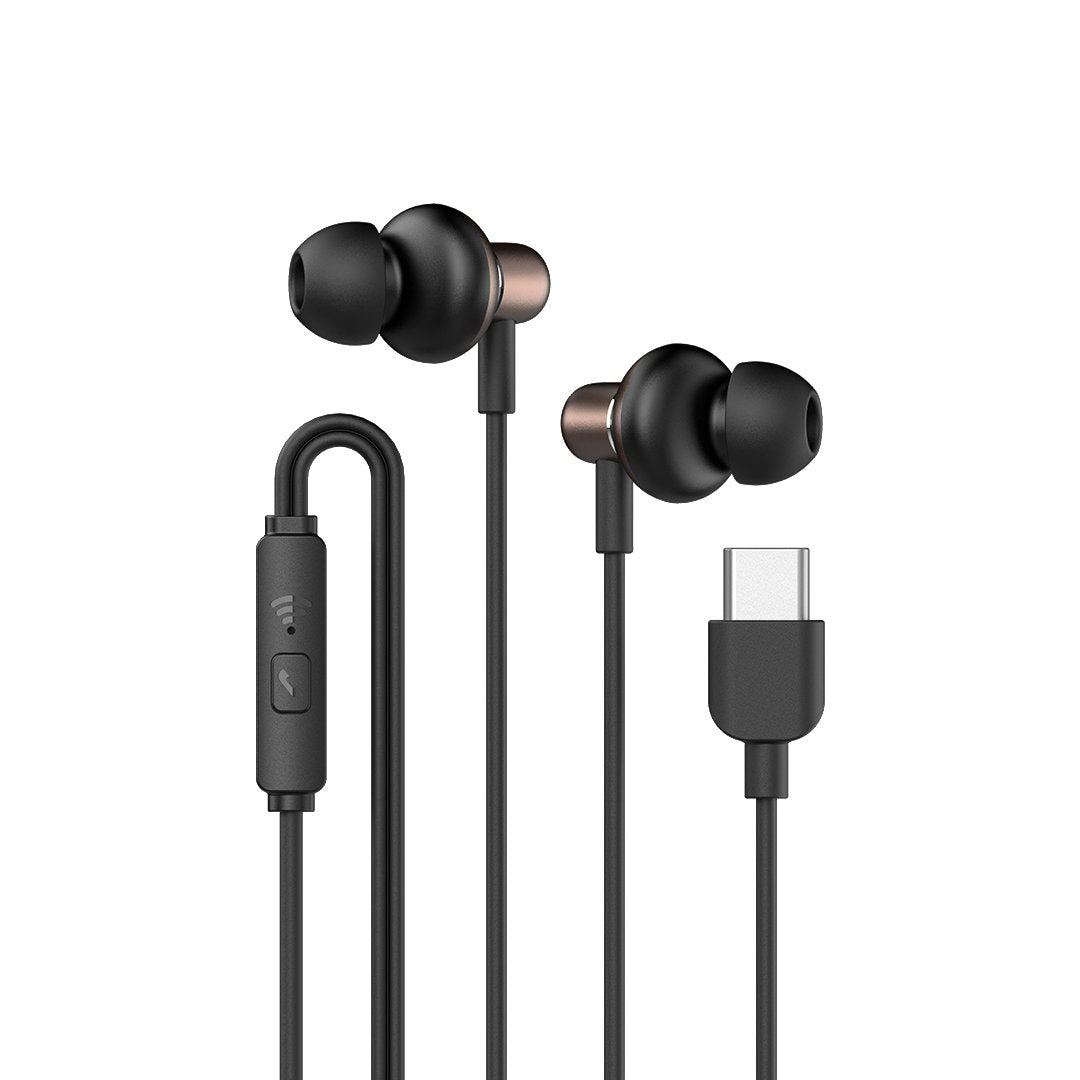 SonicGear Hyperbass Buds 1 Type C Wired Earphones - Black