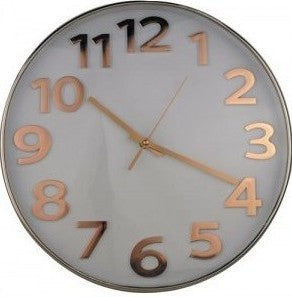 Casey Wall Clock Rose Gold Outer Rim With Rose Gold Details